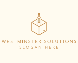 Wine Bottle Box Package logo design