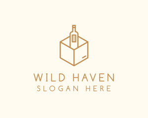 Wine Bottle Box Package logo design