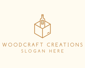 Wine Bottle Box Package logo design