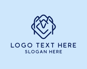 Line Art - Modern Diamond Maze logo design