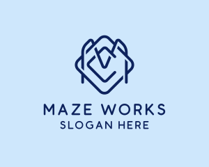 Maze - Modern Diamond Maze logo design