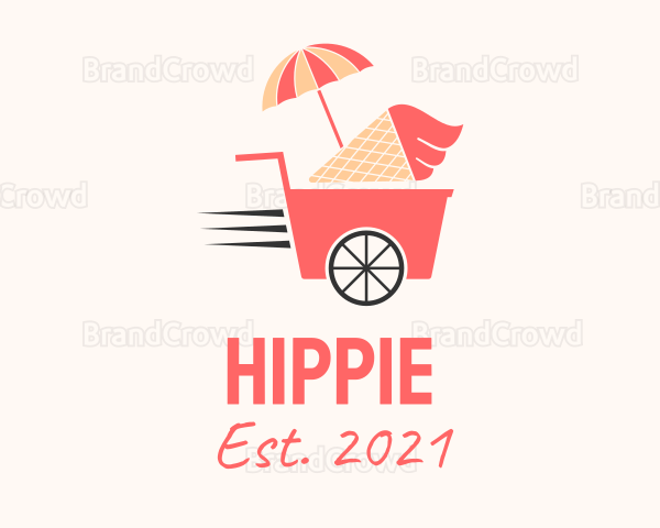 Ice Cream Food Cart Logo