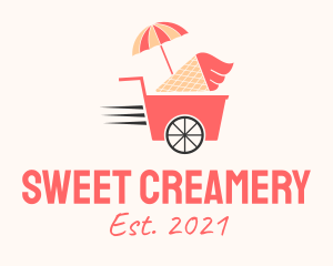 Ice Cream Food Cart  logo design