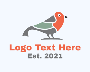 Birdwatching - Robin Bird Tail logo design