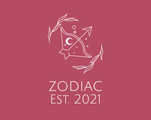 Sagittarius Zodiac Astrology logo design