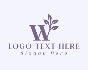 Purple Wellness Spa Letter W logo design