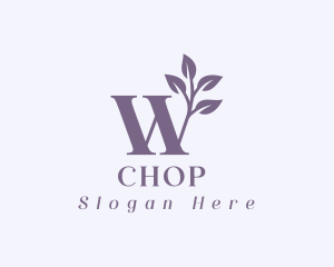 Vegan - Purple Wellness Spa Letter W logo design