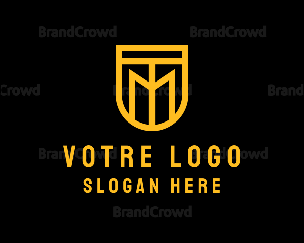 Golden Shield Lettermark Logo