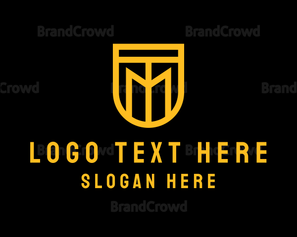 Golden Shield Lettermark Logo