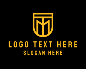 Insurance - Golden Shield Lettermark logo design