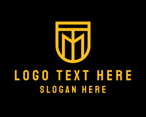 Tm - Golden Shield Lettermark logo design