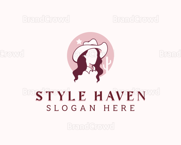 Rodeo Cowgirl Woman Logo