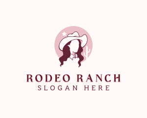 Cowgirl - Rodeo Cowgirl Woman logo design