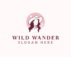 Rodeo Cowgirl Woman logo design