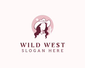 Rodeo Cowgirl Woman logo design