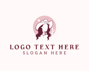 Wild West - Rodeo Cowgirl Woman logo design