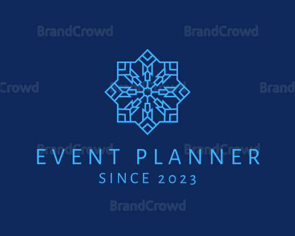 Frozen Winter Snowflake Logo