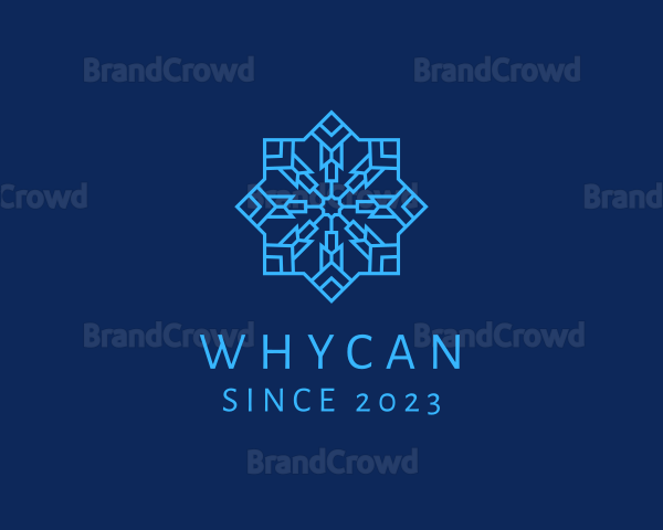Frozen Winter Snowflake Logo