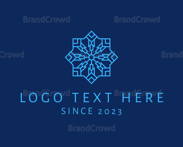 Frozen Winter Snowflake Logo