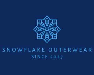 Frozen Winter Snowflake logo design