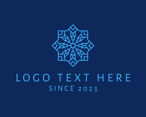 Freezing - Frozen Winter Snowflake logo design