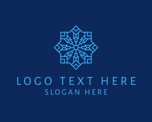Frozen Winter Snowflake Logo