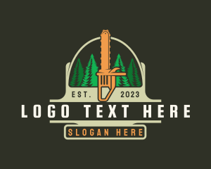 Logging - Chainsaw Tree Cutter logo design