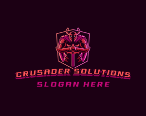 Crusader - Gaming Warrior Knight logo design