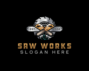 Chainsaw Woodwork Logging logo design