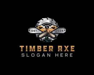 Chainsaw Woodwork Logging logo design