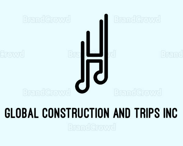 Musical Letter H Logo