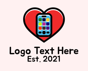 Smartphone - Mobile Apps Love logo design
