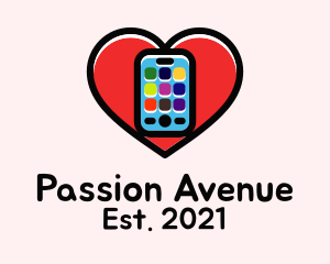 Passion - Mobile Apps Love logo design