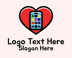 Mobile Apps Love Logo