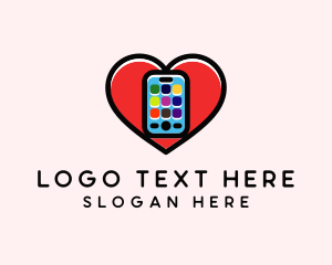 Cellular Phone - Mobile Apps Love logo design