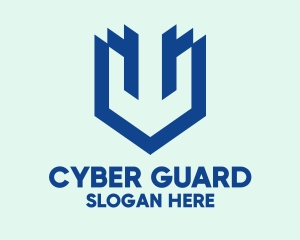 Malware - Geometric Digital Shield logo design