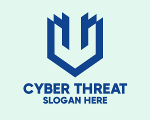 Malware - Geometric Digital Shield logo design