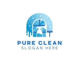 Window Cleaning Squeegee logo design