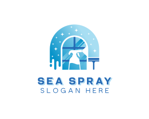 Window Cleaning Squeegee logo design