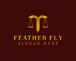 Feather Justice Scale logo design