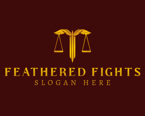 Feather Justice Scale logo design