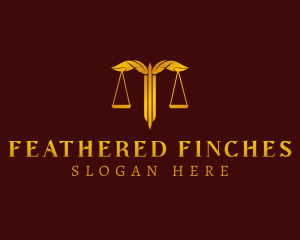 Feather Justice Scale logo design