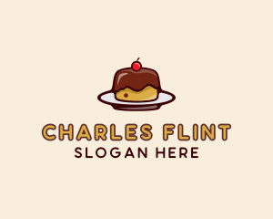 Cherry Pudding Dessert Cake  logo design