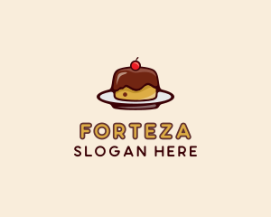 Cherry Pudding Dessert Cake  logo design