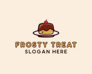 Cherry Pudding Dessert Cake  logo design