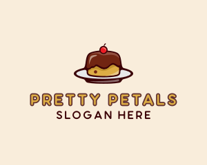 Cherry Pudding Dessert Cake  logo design