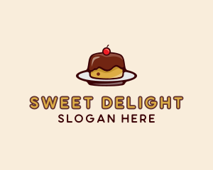 Cherry Pudding Dessert Cake  logo design