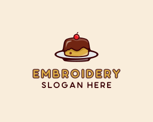 Cherry Pudding Dessert Cake  logo design