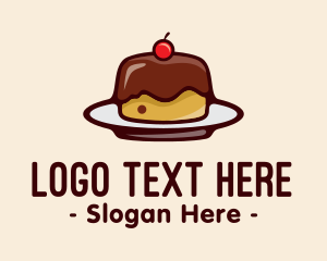 Food Blog - Cherry Pudding Dessert Cake logo design