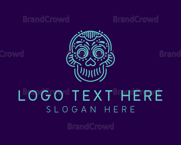 Spooky Ornate Skull Logo